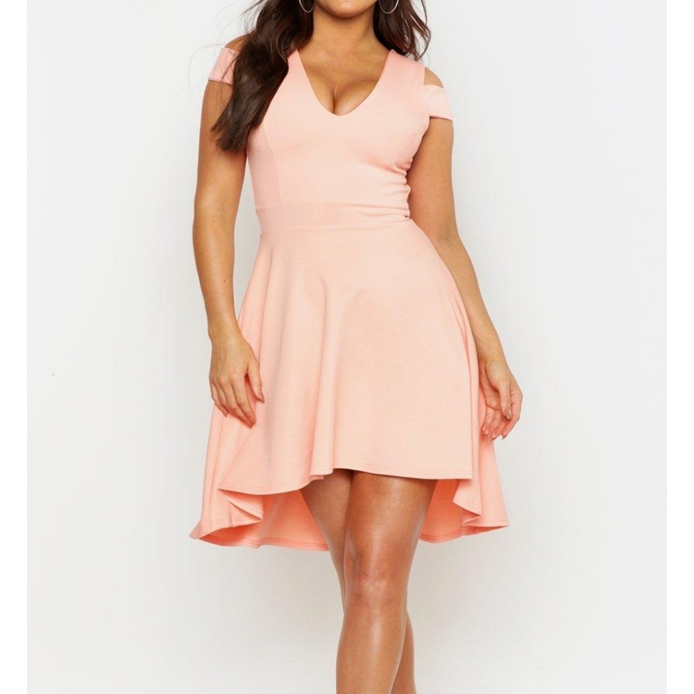 Boohoo Hi-Lo Asymmetrical Skater Dress